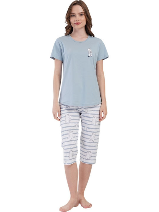 Vienetta Secret Summer Women's Pyjama Set Sky Blue