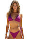 Triangle Bikini Top Fuchsia Striped