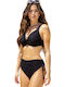 Underwire Bikini Set Bra & Slip Bottom Black