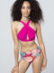 Bikini-Set Blumen Fuchsia