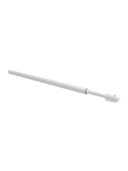 Extendable Metallic Curtain Pole Single Φ7mm 40-60cm White
