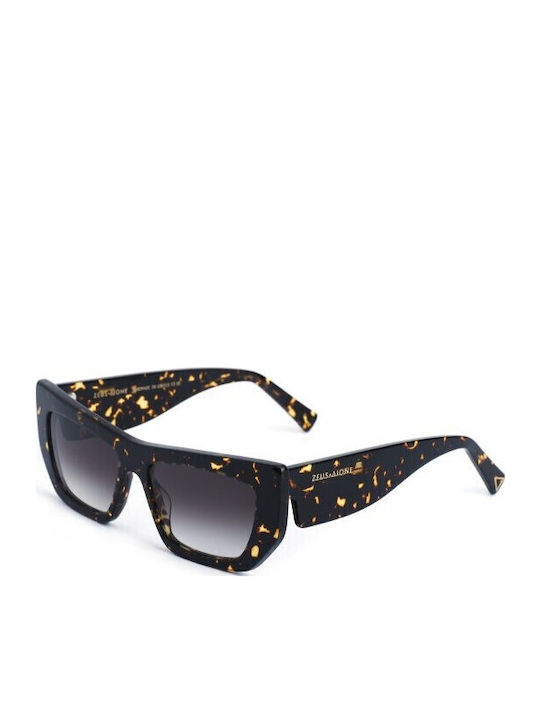 Zeus & Dione Damen Sonnenbrille mit Braun Schildkröte Kunststoff Gestell und Braun Verlaufsfarbe Linse PHILIA C2