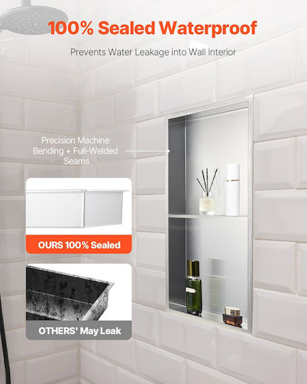 Vevor Corner Wall Mounted Bathroom Shelf Metallic Silver