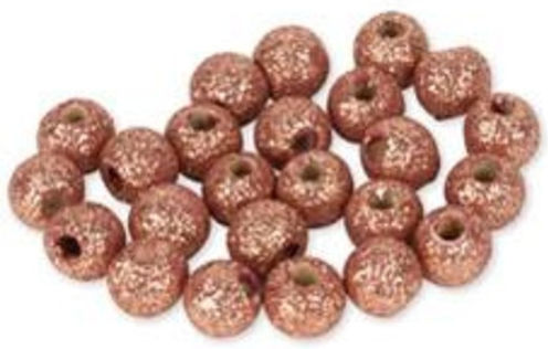 477808 Beauty Home Holzhandwerksdekoration Roségold Glitzer 24 Stück 8 Mm