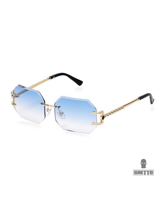 Ghetto Women's Sunglasses with Blue Frame and Blue Lens K39079-C03 BLUE