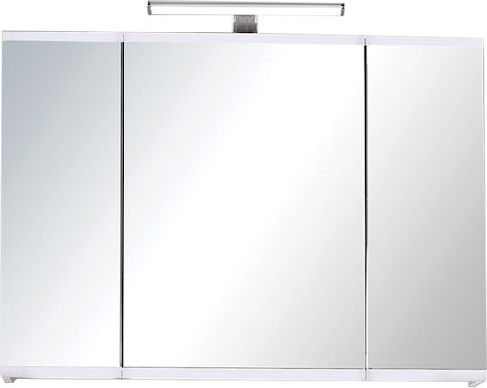 Pro Bagno 970AMA Καθρέπτης Led από Μοριοσανίδα με Ντουλάπι 90x14cm Λευκός