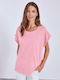 Sleeve Women's Athletic Blouse Pink