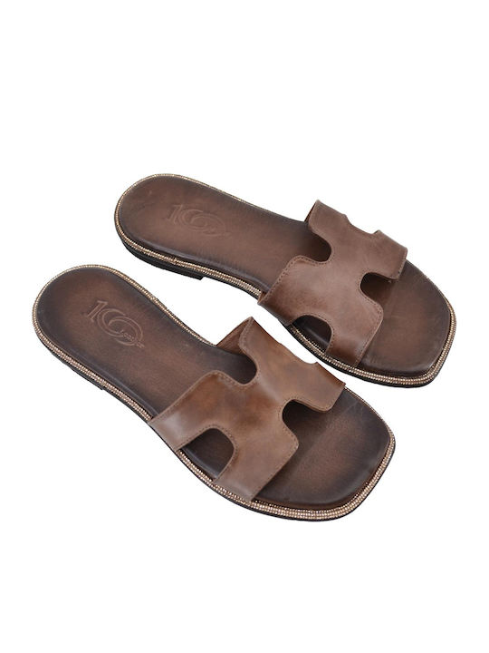 Dermatina 100 Sandale Casual Damă Din Piele Maro