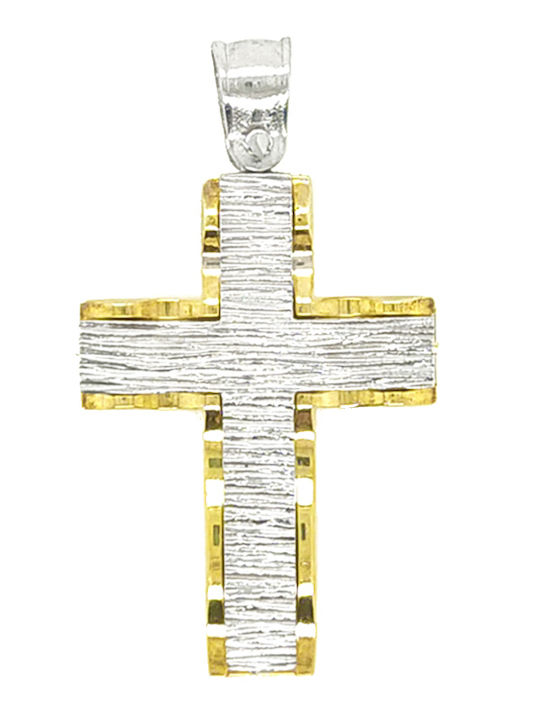 Dio Jewellery Lab Ανδρικός Σταυρός από Επιχρυσωμένο Ασήμι χωρίς Αλυσίδα