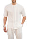 Herrenhemden Langärmeliges Overshirt Weiß