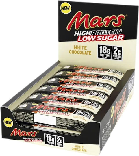 Mars High Protein Low Sugar Bar Μπάρες με 18gr Πρωτεΐνης & Γεύση Λευκή Σοκολάτα 12x57gr