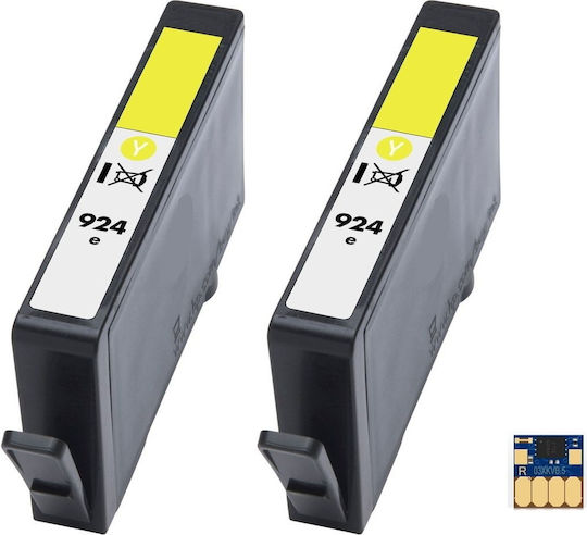 Hp Compatible Ink 924e Y 4k0u9ne Set 2 Ink + 1 Original Chip Pages:1600 Yellow 8122e Aio 8124e Aio 8125e Aio 8130e Aio 8132e Aio 8134e Aio 8135e Aio 8120e Aio