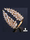 Ghetto Ring with Zircon made of Silver Gold Plated