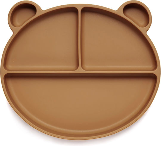 Kidnort Baby Food Plate made of Silicone Brown