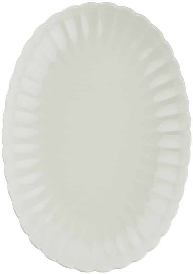 Kutahya Porselen Serving Platter Oval made of Porcelain Beige
