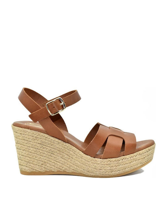 Damenplattformen Tabac Braun