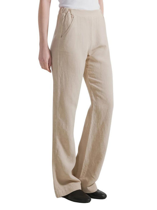 Women's Fabric Trousers Beige