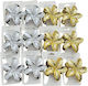 Hair Clips Claw Mirror Flower In Gold Silver 12 Pieces A16001