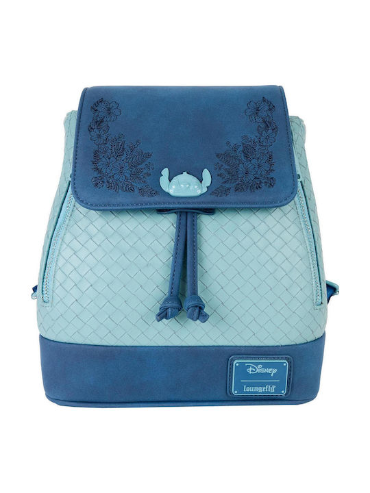 Loungefly Kids Bag Backpack Blue 22.86cmx11.43cmx26.67cmcm Disney Stitch Embroidered Mini