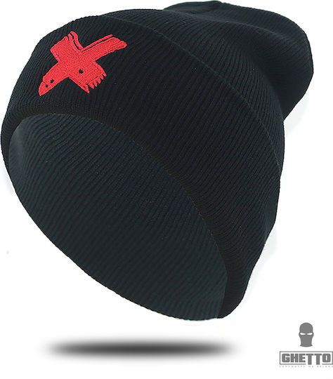 Beanie Unisex Σκούφος Πλεκτός σε Κόκκινο χρώμα