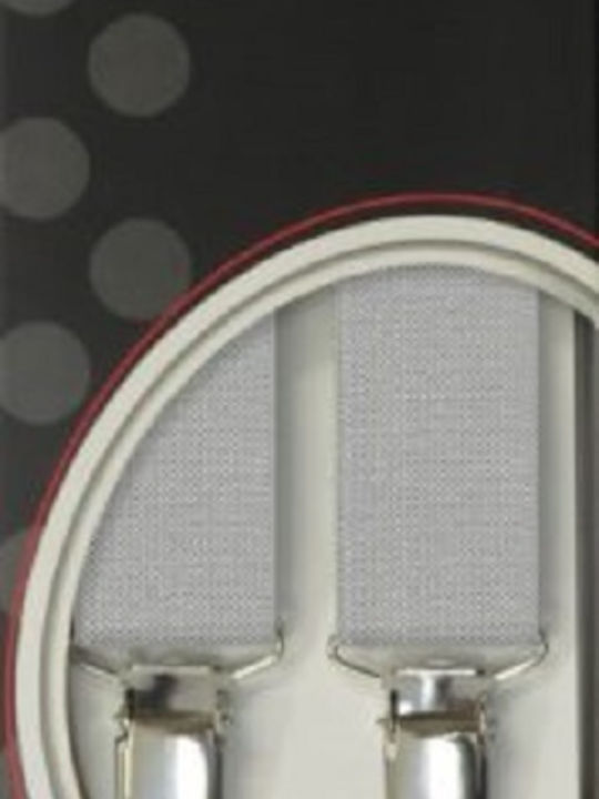 Victoria Monochrome Suspenders 2.5 Cm 62025 4 Clips Grey