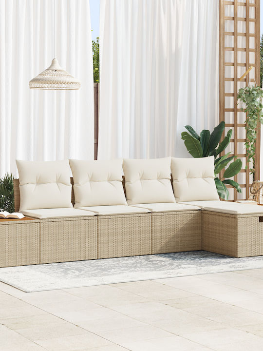 Corner Outdoor Sofa Rattan with Cushions 55x62cm