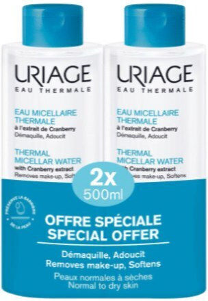 Uriage Thermal Micellar Water Makeup Remover Face 2x500ml