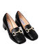 Anatomic Leather Black Medium Heels