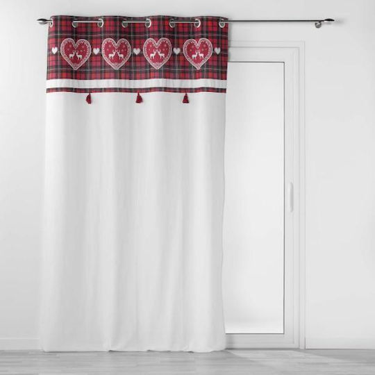 PanOikos Vorhang mit Grommet Plaid Rote 140x240cm