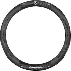 Auto-Lenkradabdeckung mit Durchmesser 37cm Synthetisch Schwarz mit Schwarzer Naht