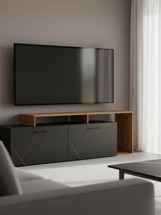 TV-Ständer Tobler Karydi-Schwarz Marmor M170xT40xH53cm