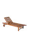Deckchair Brown 197x74x33cm.