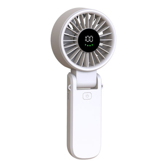 A10 Portable Handheld Fan 100 Speeds 5400rpm Led Display Usb-c Compact Powerful White