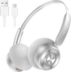 Onikuma GT820 Ασύρματα On Ear Multimedia Ακουστικά με μικρόφωνο σε Ασημί χρώμα