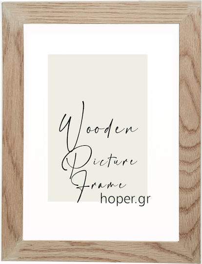 Wooden Wall Photo Frame 40x60cm Natural Oak Wood Matte Glass K1061/6