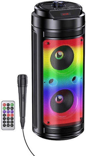 Ηχείο Karaoke με Ενσύρματo Μικρόφωνο και Εφέ Φωτισμού Μαύρο