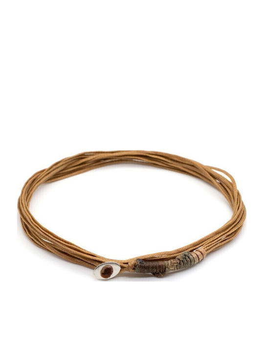 Irmelia "Round Me Up" Men's Bracelet Light Tan made of Silver