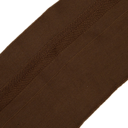 Ριπ Πλεκτό Jacquard Δαντέλα Καφέ 12*110cm
