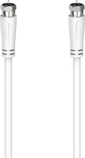 HAMA Cablu Antenă Coaxial de sex masculin - Coaxial de sex feminin Alb 3m (00205064)