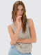 Women's Summer Blouse Linen Brown