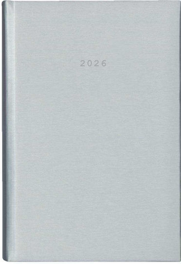 Next Ημερολόγιο 2026 Metallic Ημερήσιο Δετό Ασημί 14x21εκ