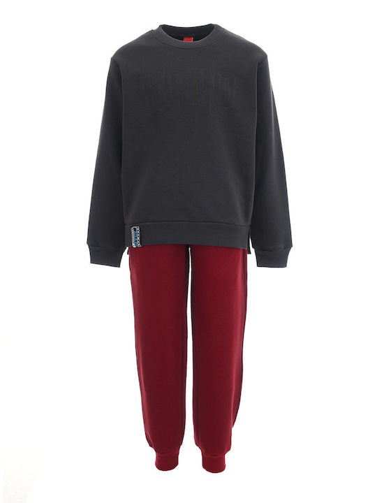 Joyce Kids Sweatpants Set Anthracite - Bordeaux...