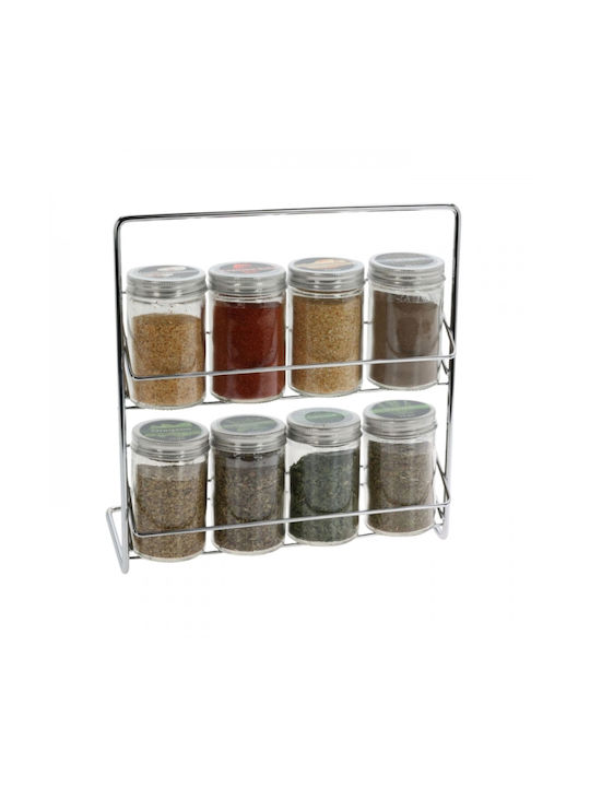 Excellent Houseware Suporturi de Condimente Sticloase pe Suport Transparentă 8buc