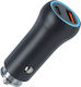 Setty Încărcător Auto 20W Încărcare Rapidă cu Porturi: 1xUSB 1xType-C Negru Culoare