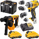 DEWALT DCK2101L2T Set Drill Driver & Hammer Brushless 12V with 2 Batteries 3Ah and Case