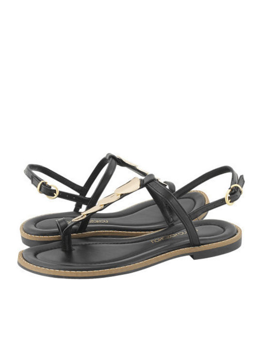 Flache Sandalen für Damen in Schwarz Farbe
