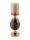Fylliana Fl3087 Candle Holder Glass in Black Color 12x12x45cm 1pcs