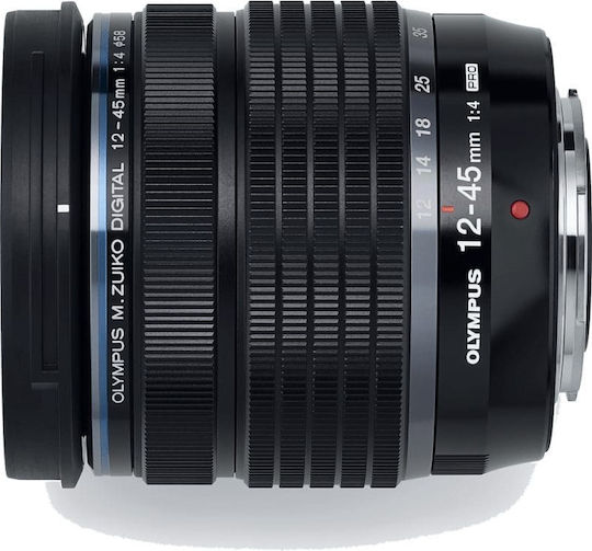 Olympus Crop Camera Lens M.Zuiko ED 12-45mm F4.0 PRO Macro / Wide Angle Zoom for Olympus 4/3 Mount Black
