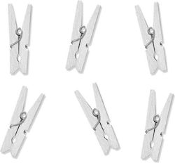 Wooden Clothespins 30mm 24pcs White
