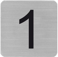 Next Darwin Sign with Number in Silver Color Inox 7.2cm 00974-1